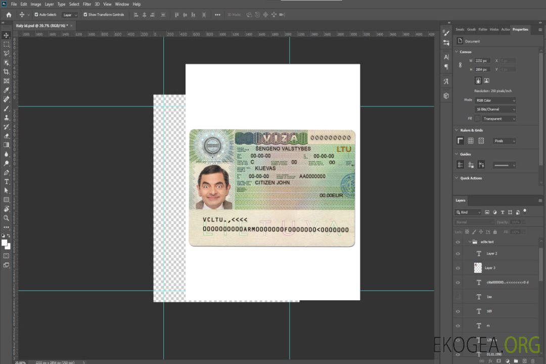 Lituanie (Litva) Visa Schengen template